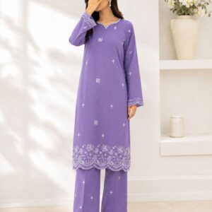 Summer Cotton Embroidered 2-Piece Suit